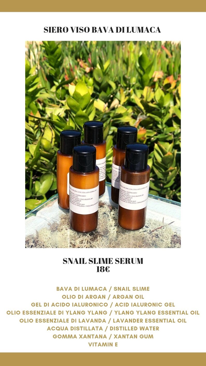 Snail Slime Face Serum handcrafted All Natural Skincare for Glowing