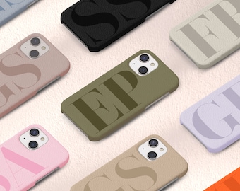 Personalised Pebble Vegan Leather iPhone case 13 Pro 13 Pro Max 12, 12 Pro, 12 Pro Max, 11 Black Pink Green Blue Orange, Initial Custom Case