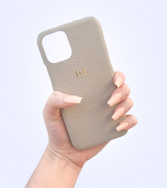 Custom iPhone 11 Case With Initials, Custom iPhone 11 Case, Embossed iPhone  11 Case iPhone 11 Grey Pebble Leather Personalised Phone Case, 