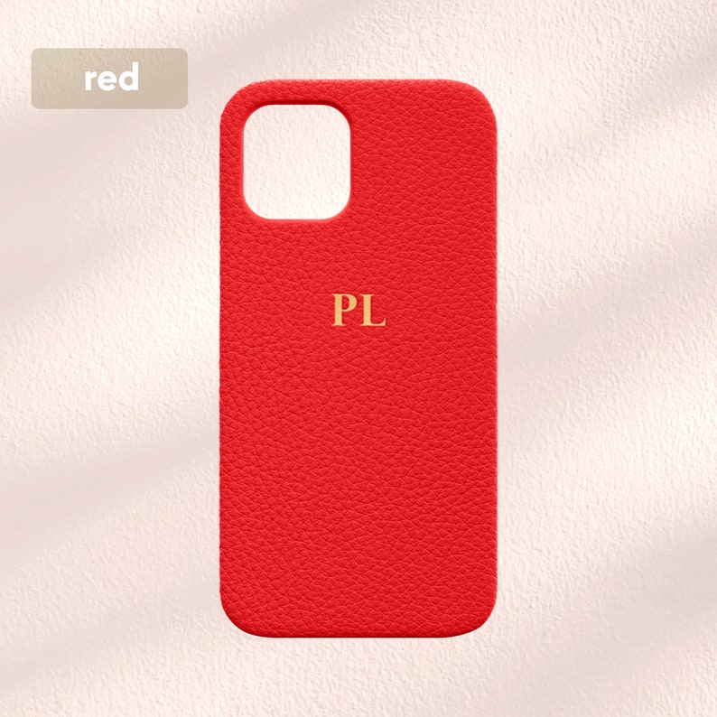 Custodia in pelle personalizzata per iPhone 13, custodia per telefono in pelle vegana con ciottoli incisi con monogramma, custodia per telefono con incisione delle iniziali, custodia per iPhone 13 13 Pro immagine 7