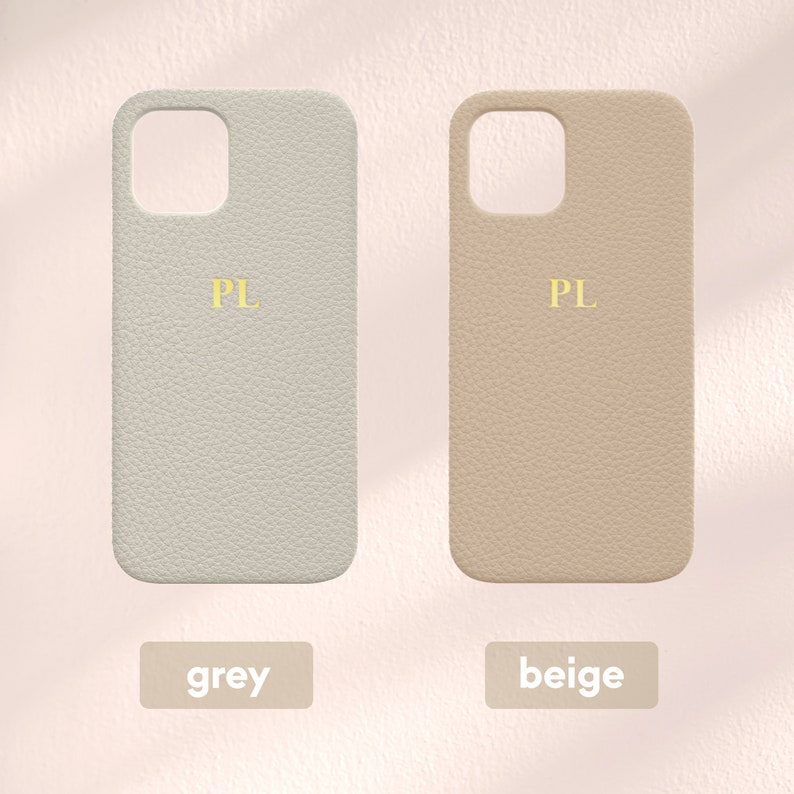 Étui en cuir personnalisé pour iPhone 13, étui de téléphone en cuir végétalien gravé monogramme galets, étui de téléphone, gravure des initiales de l'iPhone 13, étui pour iPhone 13 13 Pro image 5