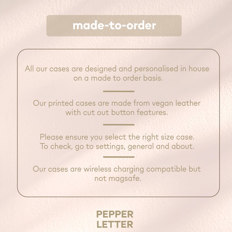 Personalised Leather Case iPhone 13, Initial Custom Pebble Vegan