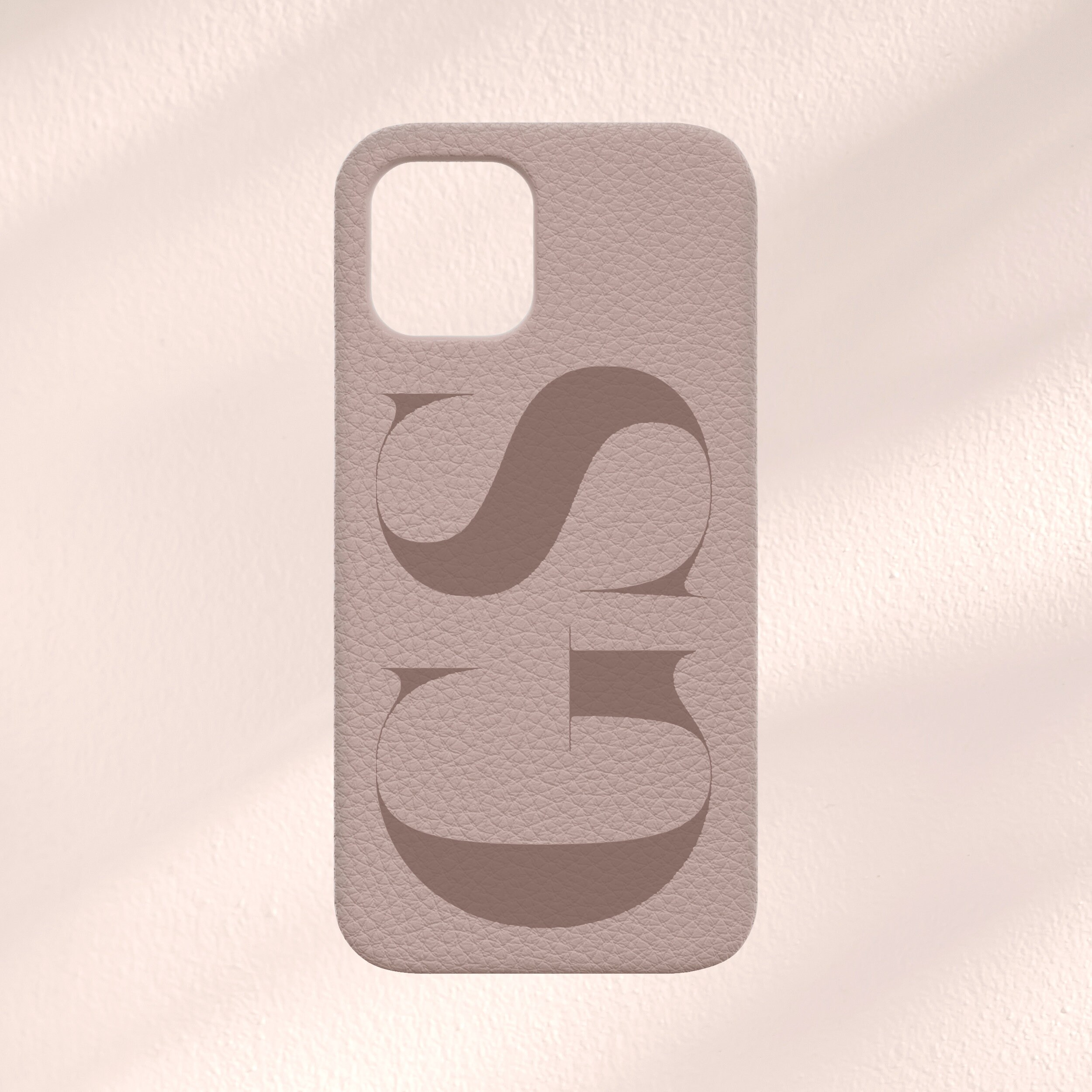 Funda personalizada para iPhone con iniciales, de piel vegana en color marrón malva, para iPhone 14, 14 Pro, 14 Pro Max, 13, 13 Pro, 13, 12 y 11.