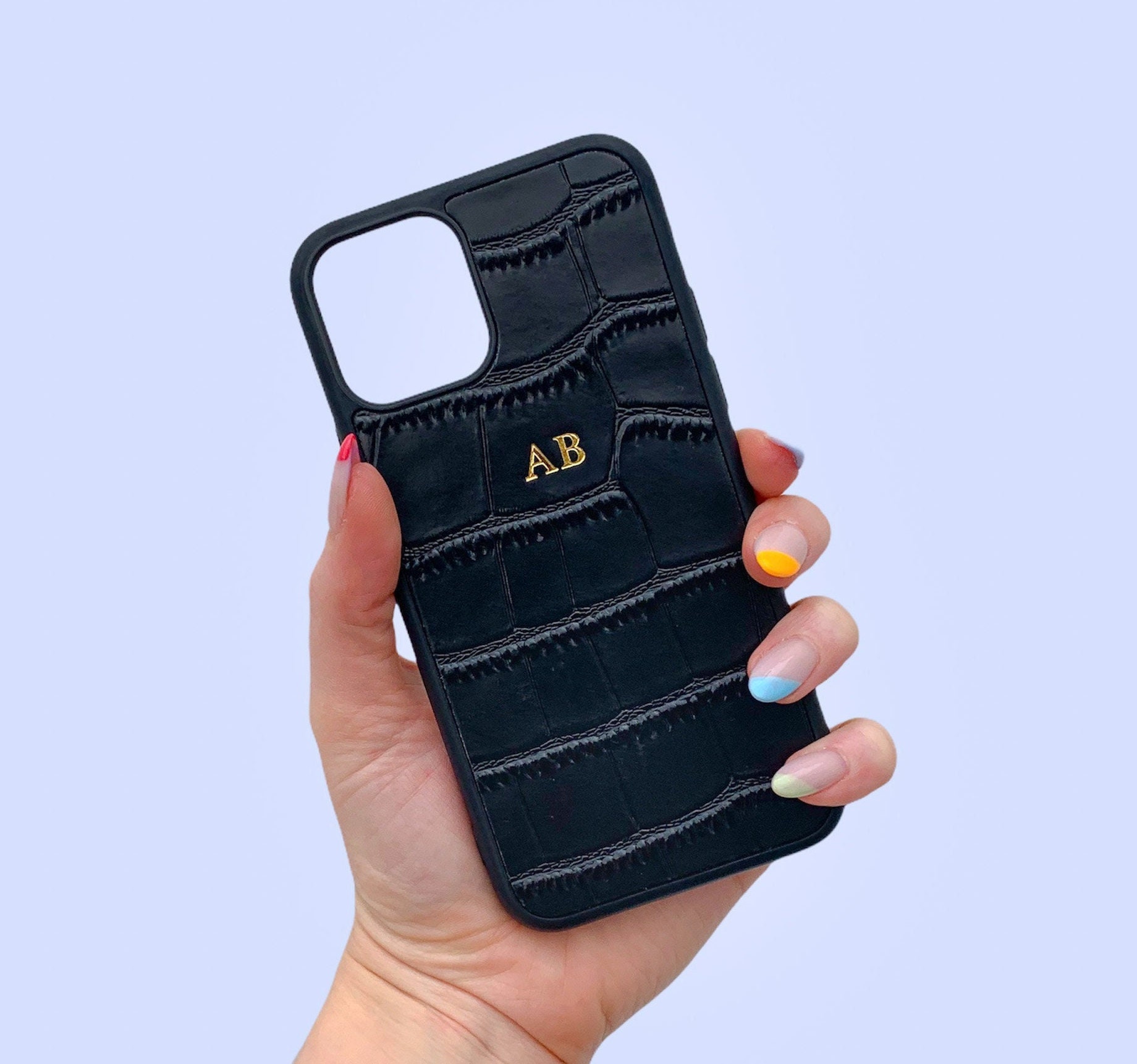 Croc Leather Leather Monogram Phone Case IPhone 13 Pro Max Case