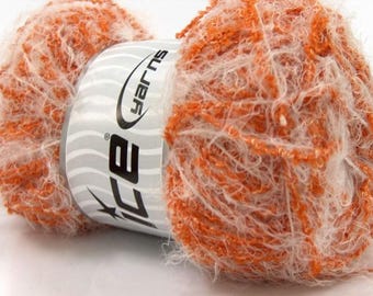 ICE TECHNO CRISP WHITE 100G FINGERING 5 //34 BROWN LUREX WOOL