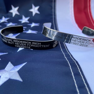 Memorial Bracelet/ Fallen firefighter/military bracelet/USMC/Army/Air Force/NavyVeteran/Lodd/Eow/Kia/Navy Seal/KIA