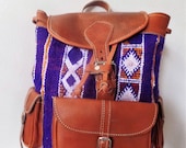 Moroccan Leather Bag Brown Color handmade Design With Leather Material Carpet