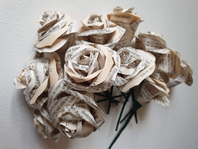 Book Pages Mini Flowers SET of 10 FLOWERS Book Pages - Etsy