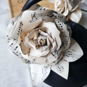 Vintage musical sheets flowers, musical sheets flowers, musical vintage wedding decor, vintage musical wedding bouquet, gift for music lover image 1