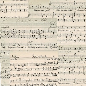 Vintage Handwritten Musical Notes, Digital Kit of 4 A4 printable, Vintage musical notes sheets printable, Handwritten music sheets printable