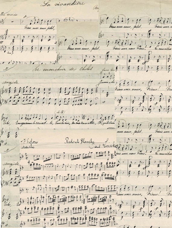 sheet music paper notes antique, an art print by Wiguna A - INPRNT