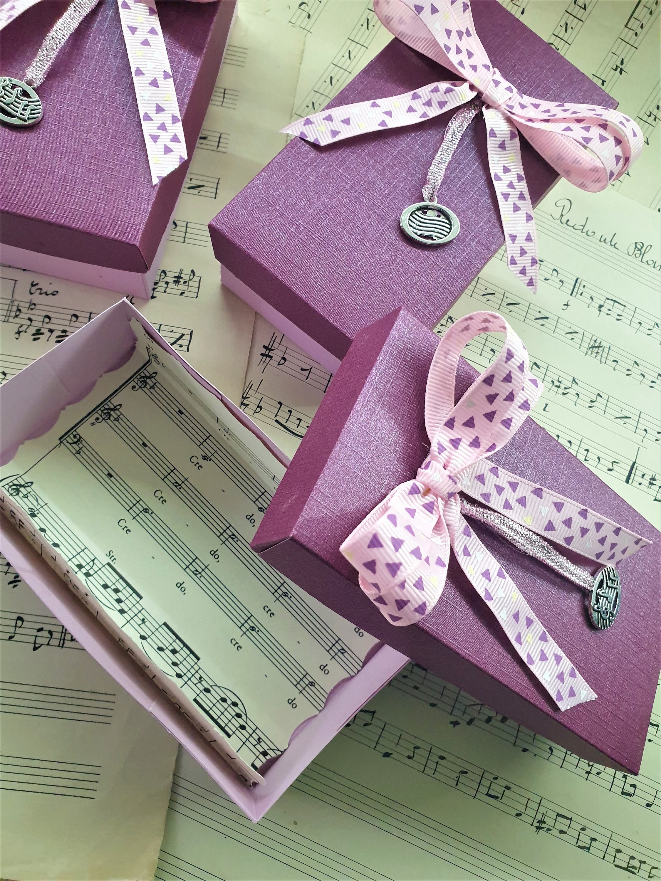 SET of THREE musical theme gift boxes musical theme boxes Etsy