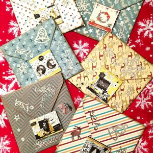 Kerstenvelop - Set van 6 mini-enveloppen vintage stijl, Santa postdienst, Kerstjurnalling/gifting, versierde kerstenveloppen