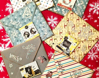 Santa's envelope - Set of 6 mini envelopes vintage style, Santa postal service, Christmas jurnalling/gifting, decorated Christmas envelopes