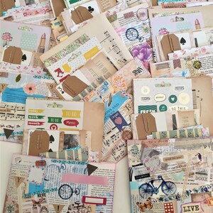 Tasca fatta a mano con 40 pezzi di carta mista effimera per Junk Journal, Ephemera mista per Scrapbooking, Giornale, Penna Pal, Mail Art