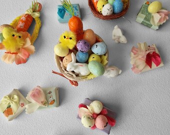 Miniature Easter decorations, miniature Easter gifts, various sizes and finishing, Easter decor for dollhouses, Easter mini decor