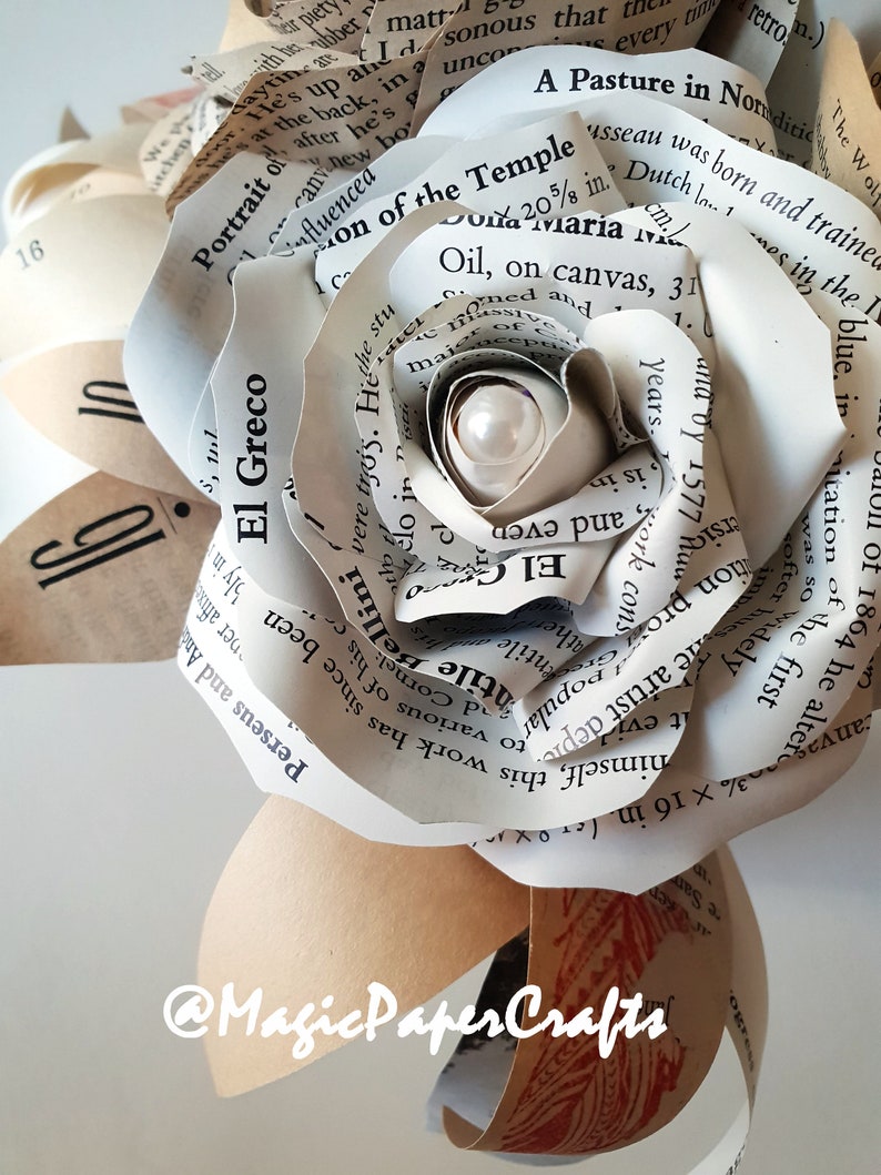 Book Paper Flowers Bouquet CUSTOM ORDER Book Page Flowers Etsy