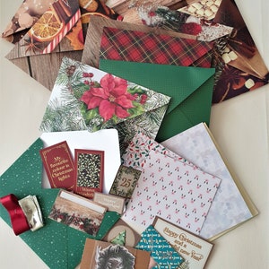 Forniture per decorazioni regalo di Natale, Pacchetto di varie carte per fare forniture, tagli per stampi, etichette regalo, diario di Natale, forniture di carta di Natale