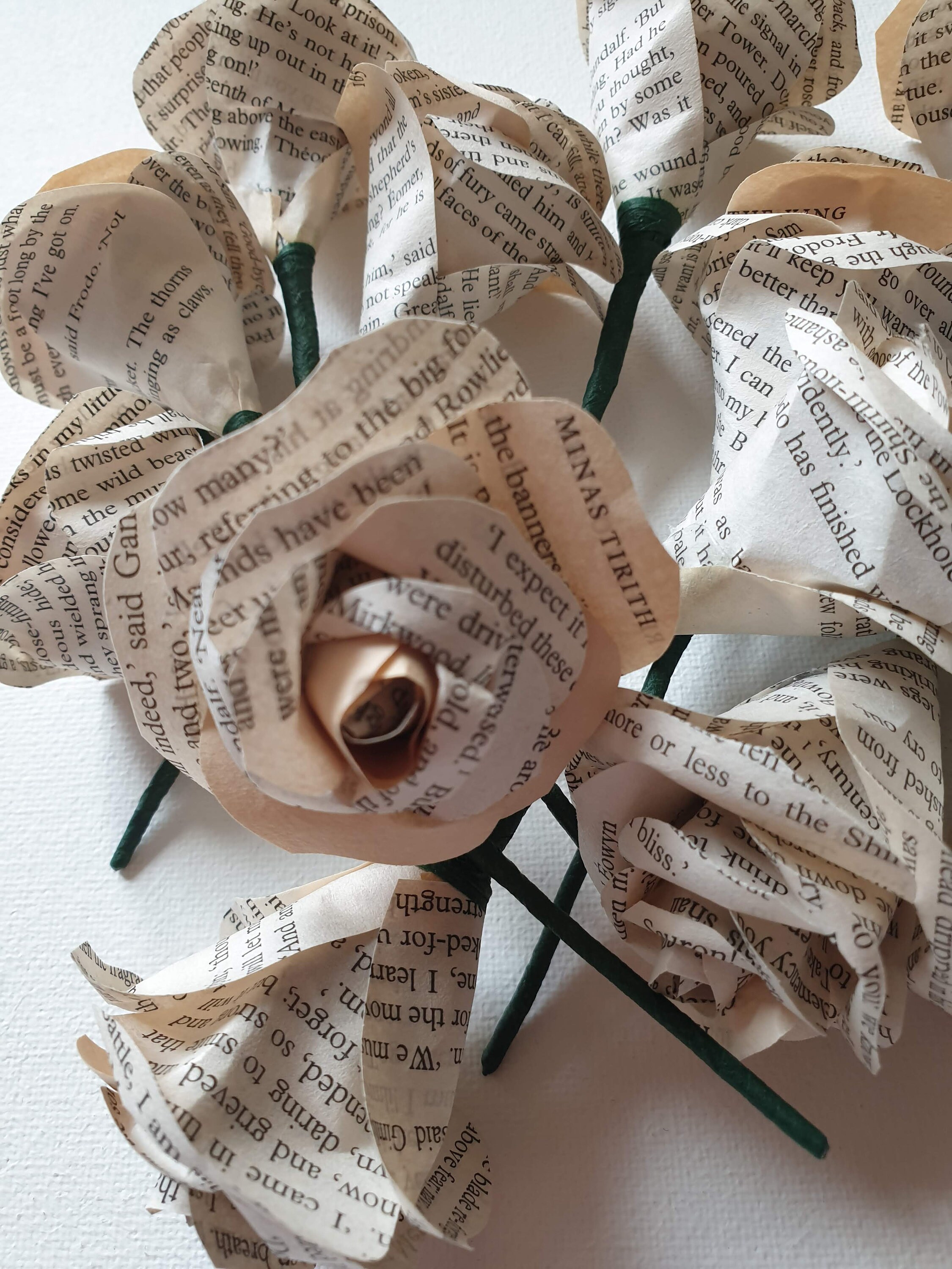 Book pages mini flowers SET of 10 FLOWERS book pages | Etsy