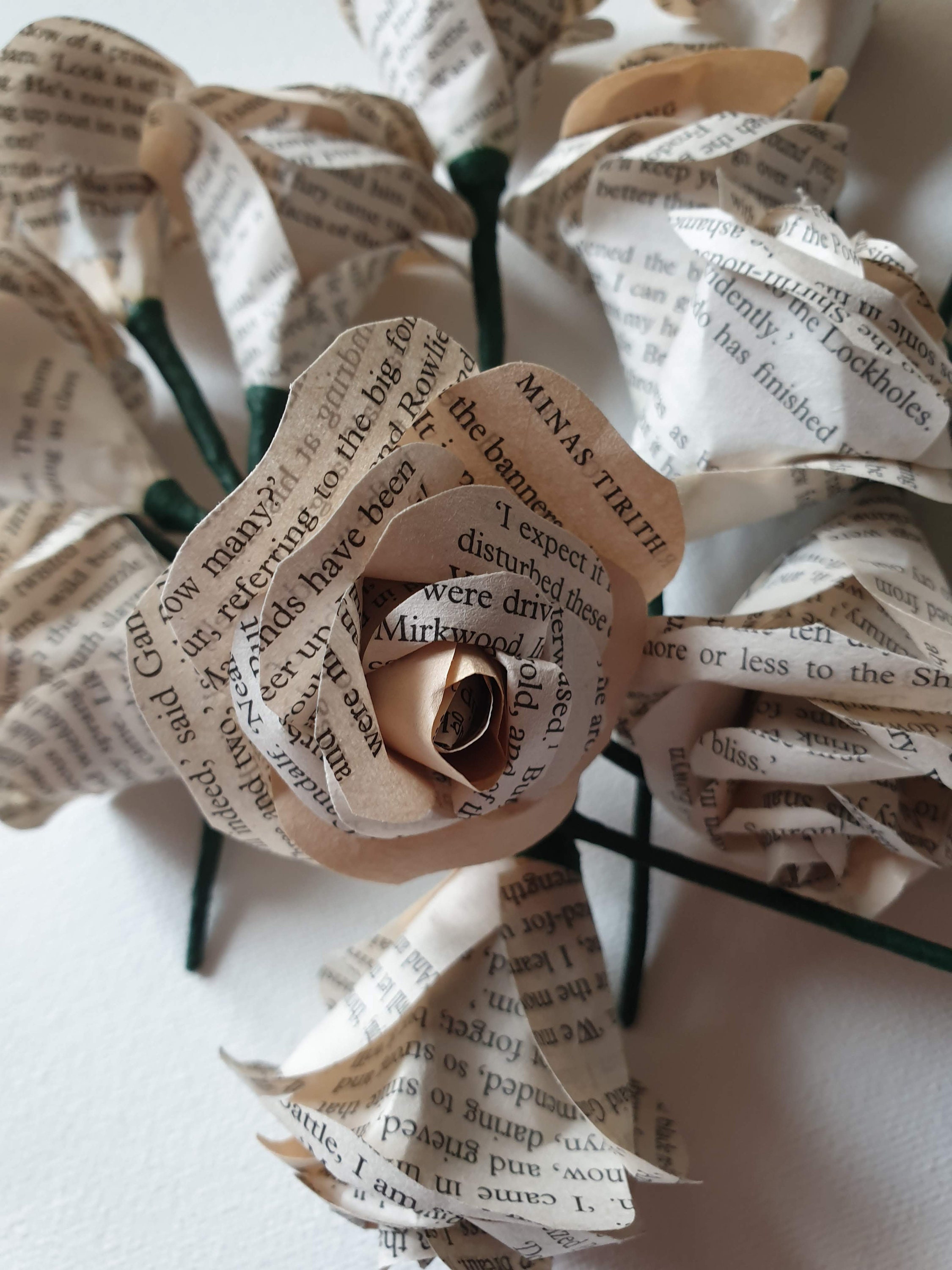 Book pages mini flowers SET of 10 FLOWERS book pages | Etsy