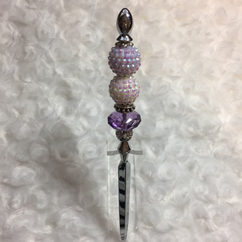 Lavender Sparkly Beaded Letter Opener Fancy Letter Opener Etsy