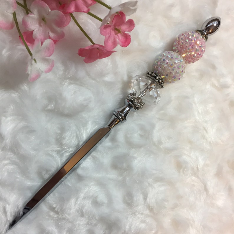 Pink Sparkly Beaded Letter Opener Fancy Letter Opener Pretty Etsy