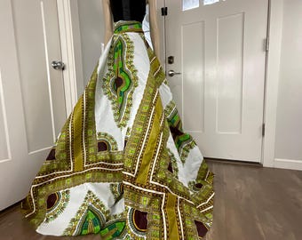 Abbigliamento africano/Gonna africana/Gonna taglie forti/Gonna maxi/Gonna lunga/Regalo per lei/Gonna Ankara/Gonne africane con tasche/Gonna bianca/GK19