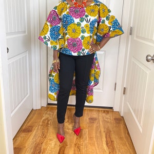 African clothing for women/ African high low crop top/ African shawl women/ African kimono wrap/African kimono/African kimono women/African