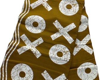 African Fabric/Ankara-Gold and White Color/African WaxPrint/African Clothing/African Dress Fabric/Kitenge/Tribal Print/