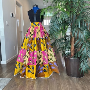 African Skirt/Ankara Skirt/Brown Color Skirt/Plus size Skirt/African Clothing/African Dress/Ankara Dress/Maxi Skirt/Gift For Her/Tiwa Skirt