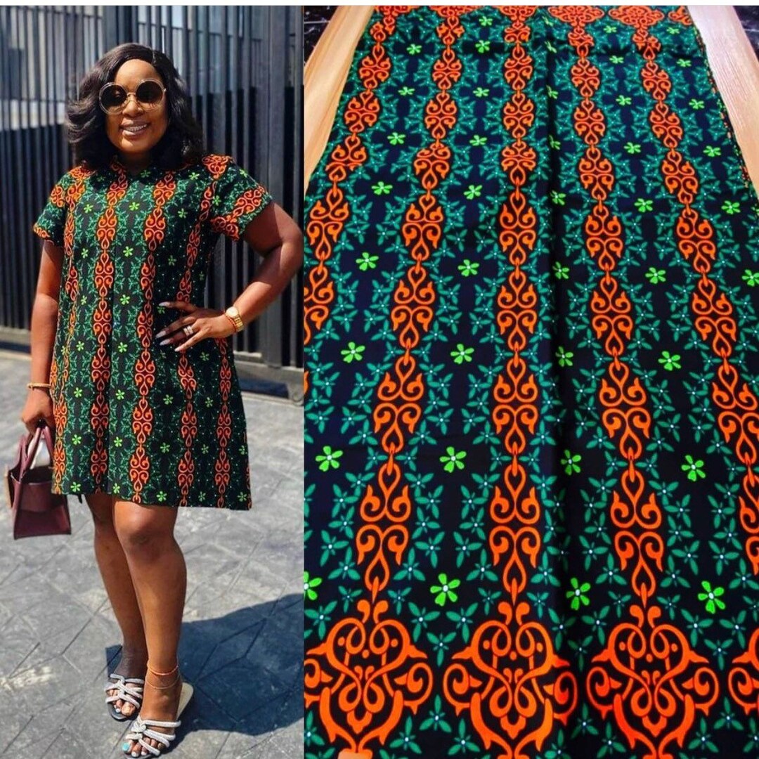 Green and Black African Fabric African Prints African - Etsy
