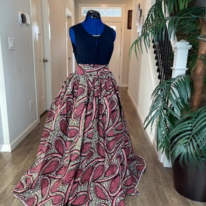 African Skirt/Ankara-Peach Brown Green Skirt/Maxi Skirt/African Print Skirt/Boho/Tribal/Ethnic/African Dress/African Clothing/Plus Size/Gift