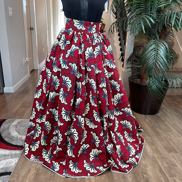 African skirt for sale/Ankara maxi skirt/Ethnic maxi skirt/African print maxi skirt/Danshiki maxi skirt/African long skirt/Maxi skirt/ Navy