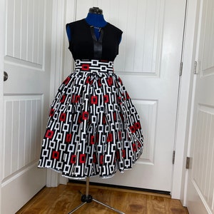 African midi skirt for office/ African women clothing/ African maxi skirt/ African /Red and black skirt/ Mommy and me skirt