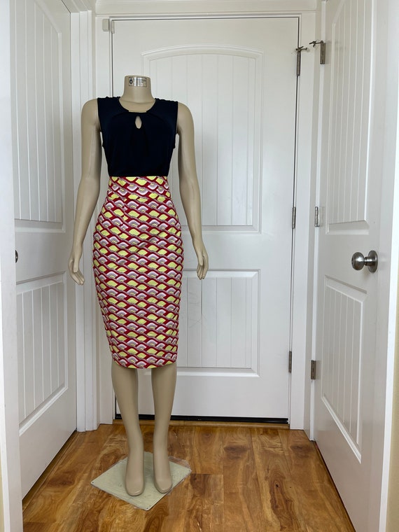 Vetements pour femmes africaines jupe crayon de vetements africains jupe de mode africaine jupe africaine vin et citron jupe africaine en coton TK56 Etsy France