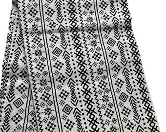 Black and White African Print Fabric, Cotton Ankara