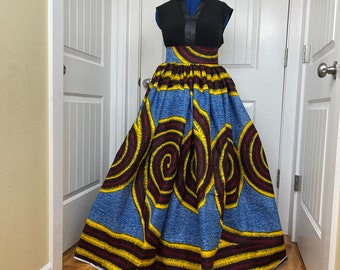 African clothing maxi skirt/ African women clothing/ Ankara maxi skirt/ African print skirt/ Ankara long skirt/Gold /fashion skirt