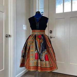 African midi skirt/Gift for her skirt/ African skirt/African women skirt/Danshiki skirt/Plus size African skirt/High waist skirt/Skirt for s