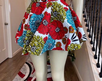 Skater skirt/Circle skirt/African mini skirt/ African women clothing/ Ankara skirt/ African print skirt/Flirty skirt/GT05/Club Skirt/African