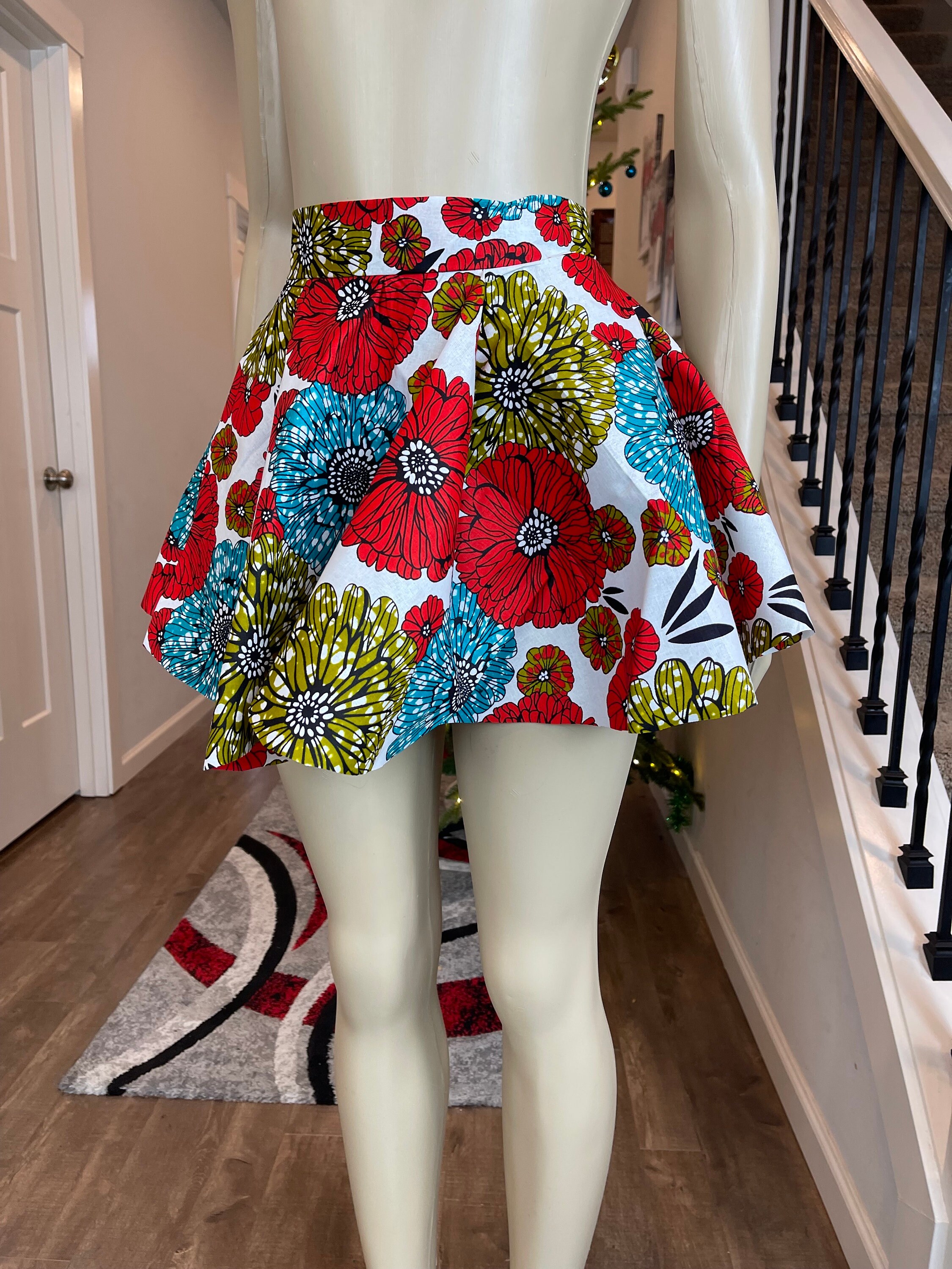 Skater Skirt/circle Skirt/african Mini Skirt/ African Women