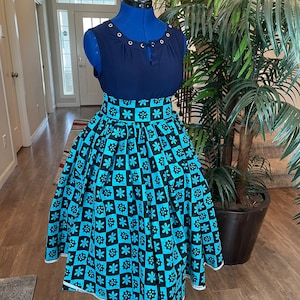 African skirt/High waist African skirt/African maxi skirt/African skirt for women/African clothing/Plus size women skirt/Teal Skirt/Lashile