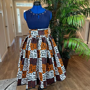 African midi skirt/Gift for her skirt/ African skirt/African women skirt/Danshiki skirt/Plus size African skirt/High waist skirt/Skirt for s