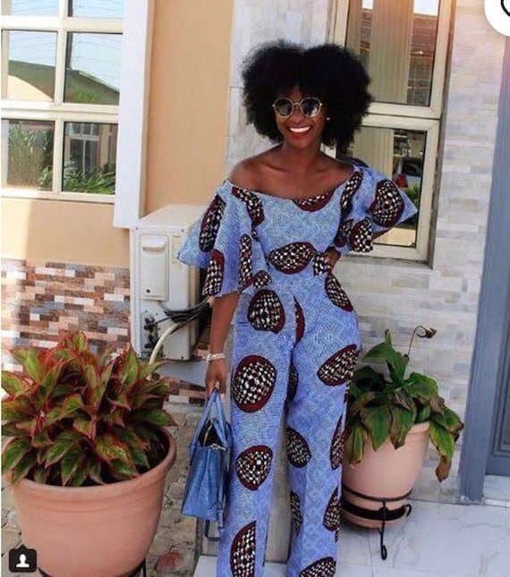 Amazon.com: BAZINRICHE African Jumpsuits for Women Clothes Ankara Print  Jumpsuit with Waistband Rompers Long Pants : Clothing, Shoes & Jewelry