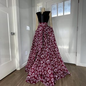 African Clothing/African Skirt/Plus Size Skirt/Maxi Skirt/Long Skirt/Gift For Her/Ankara- Wine and Clear Color/African Skirts With Pockets/