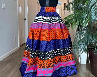 African Skirt/Ankara Purple Color Skirt/African Clothing For Women/Maxi Skirt/Plus Size Clothing/Gift For Her/African Dress/Ankara Dress/Eso