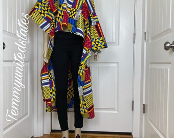 African clothing for women/ African high low crop top/ African shawl women/ African kimono wrap/African kimono/African kimono women/African
