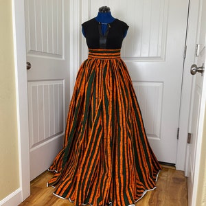 African skirt/Danshiki skirt/Ethnic skirt/Orange skirt/African skirt for sale/African women clothing/Ankara skirt/Maxi skirt/