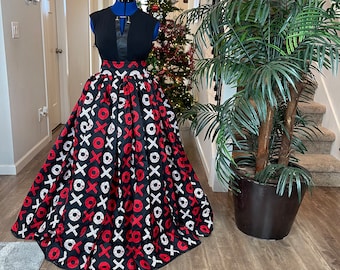 African clothing/ African women clothing/ Ankara maxi skirt/ African print skirt/ Ankara long skirt/ Danshiki skirt/fashion skirt/ Blsck and