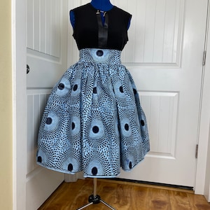African Skirt//Blue Skirt/Midi Skirt/African Clothing For Women/Plus Size/Ankara Midi Skirt/Skirt With Pockets/Boho Skirt/