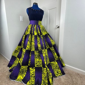 African clothing maxi skirt/ African women clothing/ Ankara maxi skirt/ African print skirt/Plus size African skirt/PurpleAfrican skirt/Dans
